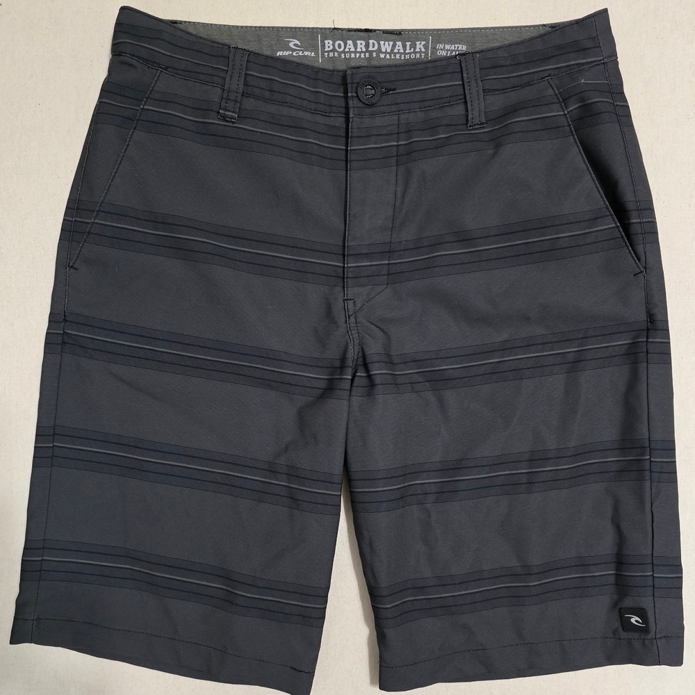Rip Curl Mens 30 Charcoal Boardwalk The Surfer's Walkshort Hybrid Stripe Beach